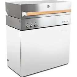 Flammkraft Block D Gasgrill Gen. 5 Elfenbeinweiss 16 kW 75 bis 900°C BBQ Grill Gas
