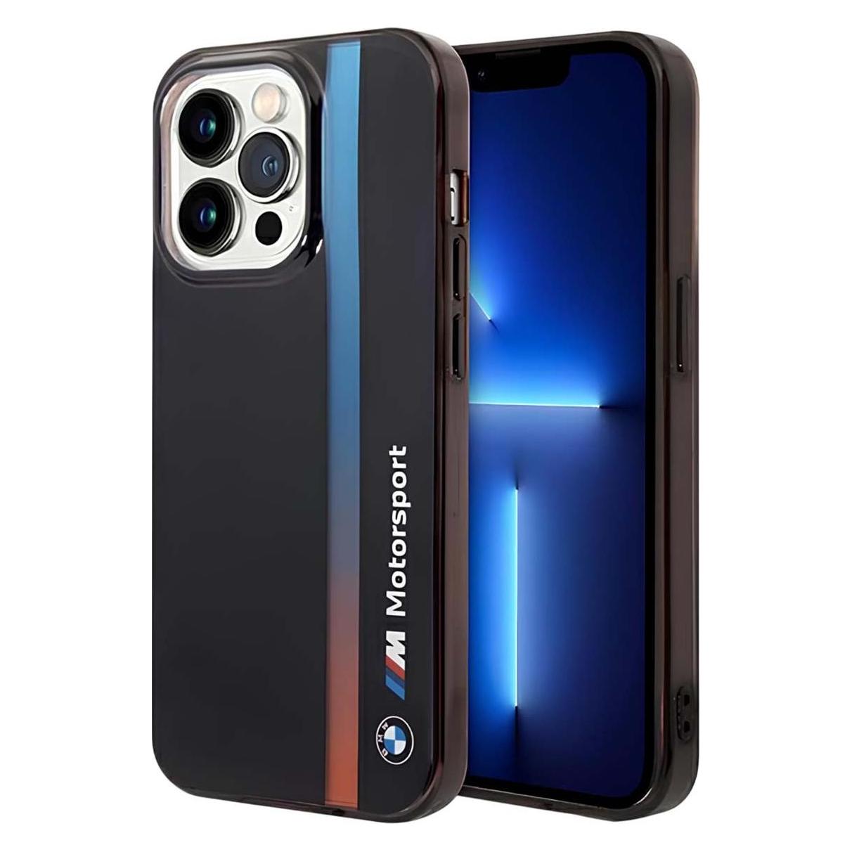 BMW Etui BMHCP14L22HVGV iPhone 14 Pro 6.1" czarny/black IML Tricolor Stripe (Apple iPhone 14 Pro) (BMW000625-0)