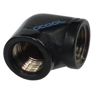 Alphacool HF L-Verbinder G1/4 IG auf G1/4 IG Deep Black (17042)