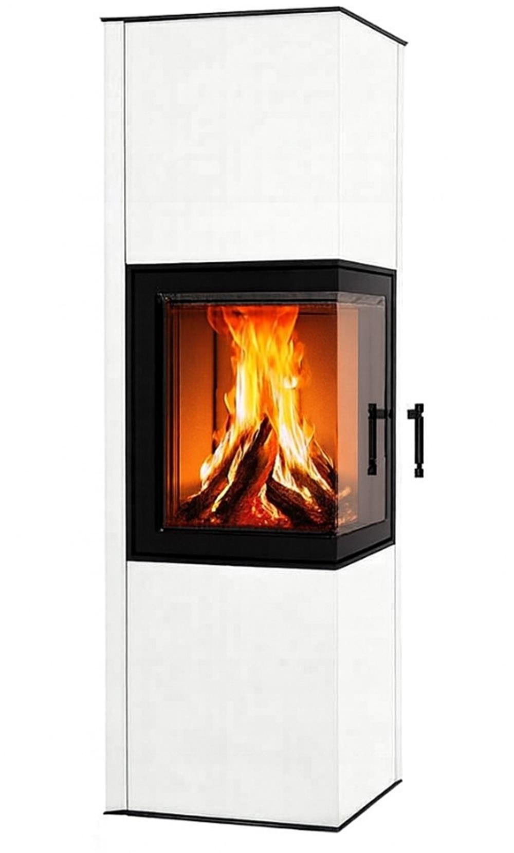 Eck-Kaminofen Hitze SIGA weiß, raumluftunabh. -6,5kW
