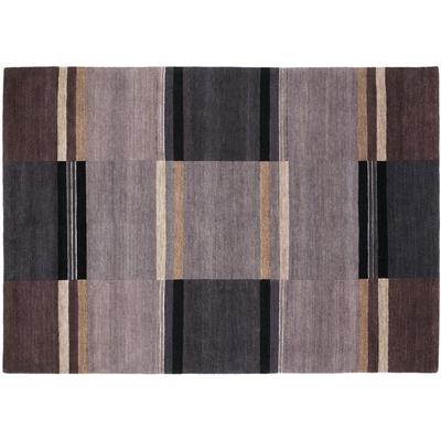 Wollteppich OCI DIE TEPPICHMARKE "Sensation SILK 100 SOYA", grau (grau, dunkel), B:120cm H:6mm L:180cm, Schurwolle, Teppiche, handgeknüpft, Nepal, reine Wolle, Wohnzimmer
