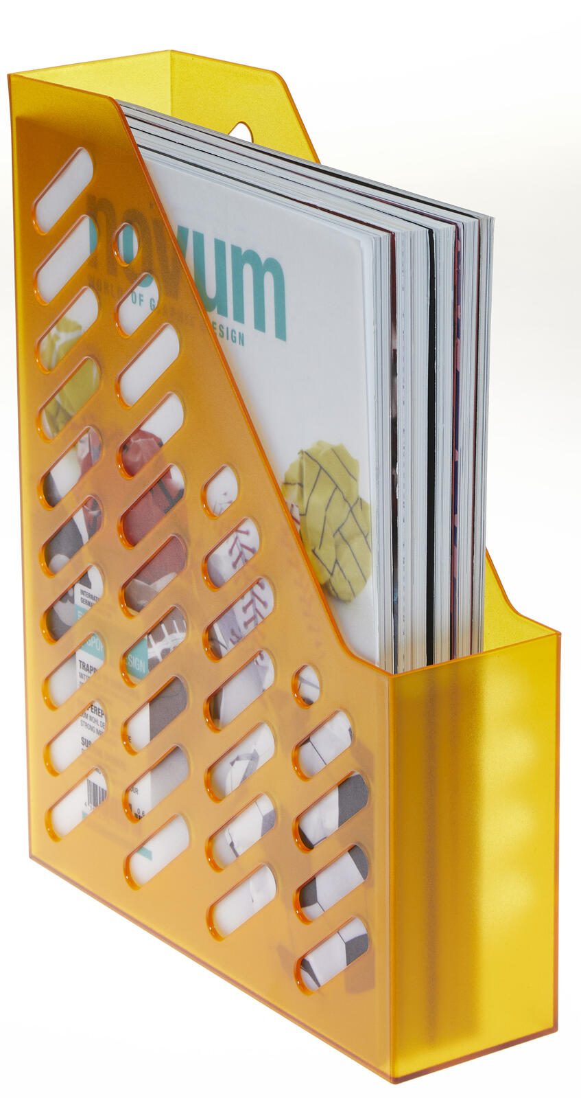 neutral Stehsammler Polystyrol orange-transparent , DIN C4 1601-T-61D