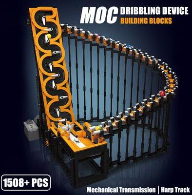 Inspire Daily Merch Building Blocks GBC Harp Track Model Mechanical Transmission Ball Lift Technical Dribbling Device Toys For Kids Building Blocks GBC Harp Track Model Mechanical Transmission Ball Lift Technical Dribbling Device Toys For Kids