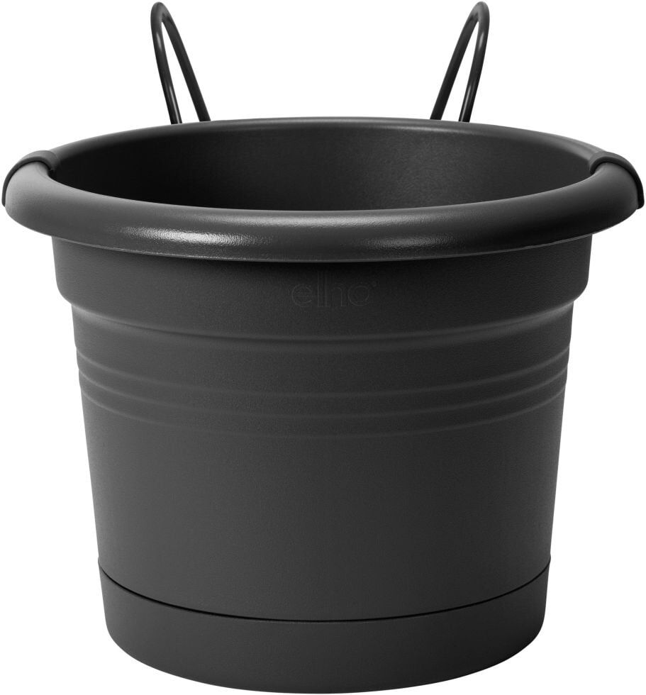 Elho Blumentopf + Halter Green Basics Ø 20 x 18,5 cm lebhaft schwarz