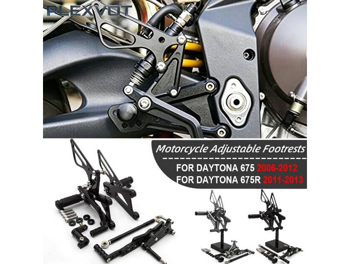 Pour TRIUMPH DAYTONA 675 Street Triple 675 2006-2012 / DAYTONA 675R 2011-2013 Repose-pieds arrière CNC