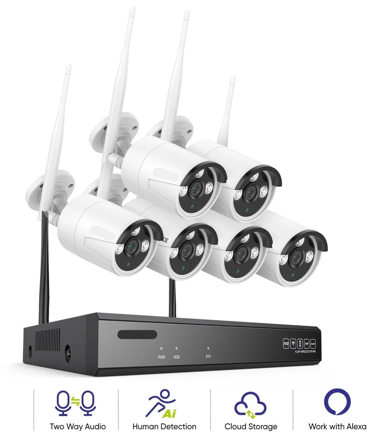 Selius Beveiligingscamera Set - Wifi Draadloze IP Bewakingscamera