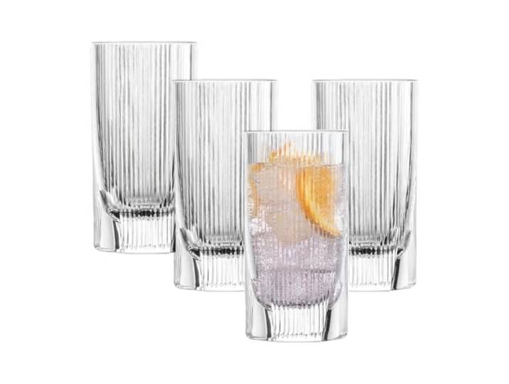 SCHOTT ZWIESEL Verres à long drink Fave (set de 4)\, verres à long drink modernes avec rainures et cut outs\, verres en cristal lavables au lave-vaisselle (art. n° 124305)
