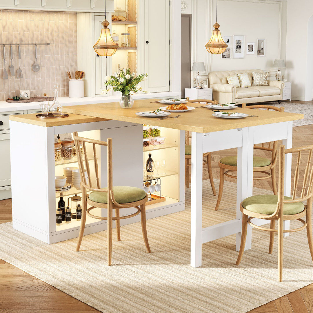 Rebrilliant 120 cm W Kitchen Island White 74cm H X 120cm W X 40cm D