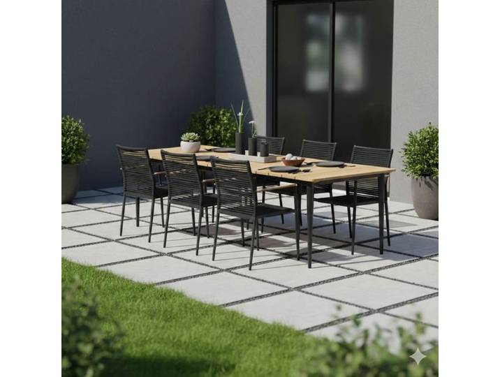 Zebra Spider Gartenmöbel-Set L (6 Plätze) Tisch 210x90cm