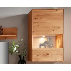 Massivholz »Zerro« Hängevitrine Kernbuche / Anschlag rechts / mit Beleuchtung