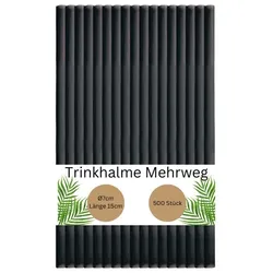 DeinPack 500 Mehrweg - Trinkhalme aus Kunststoff - Ø7mm Länge 150mm - Nachhaltig & Wiederverwendbar - Ideal für Cocktails & Drinks
