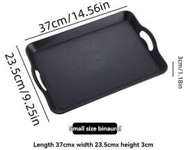 Uplifted Finds Multi Purpose Serving Tray With Handles Rectangular Anti Skid Decorative Plastic Food Tray s