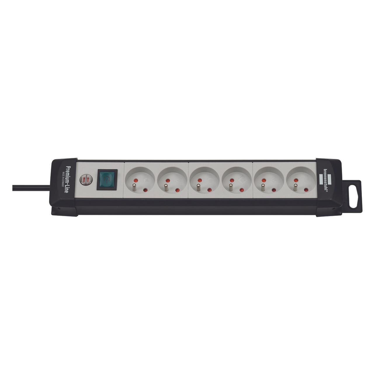 Brennenstuhl Premium-Line 6 Stromleitung 3 m weiss schwarz Steckdose (1951564100) (6x, CEE 7/5, 3 m) (1951564100)