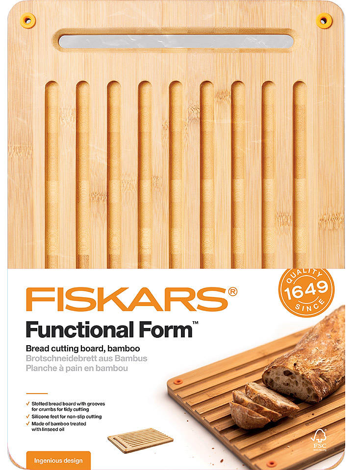 Fiskars Schneidebrett "Functional Form" in Hellbraun - (B)25 x (H)35 cm - onesize