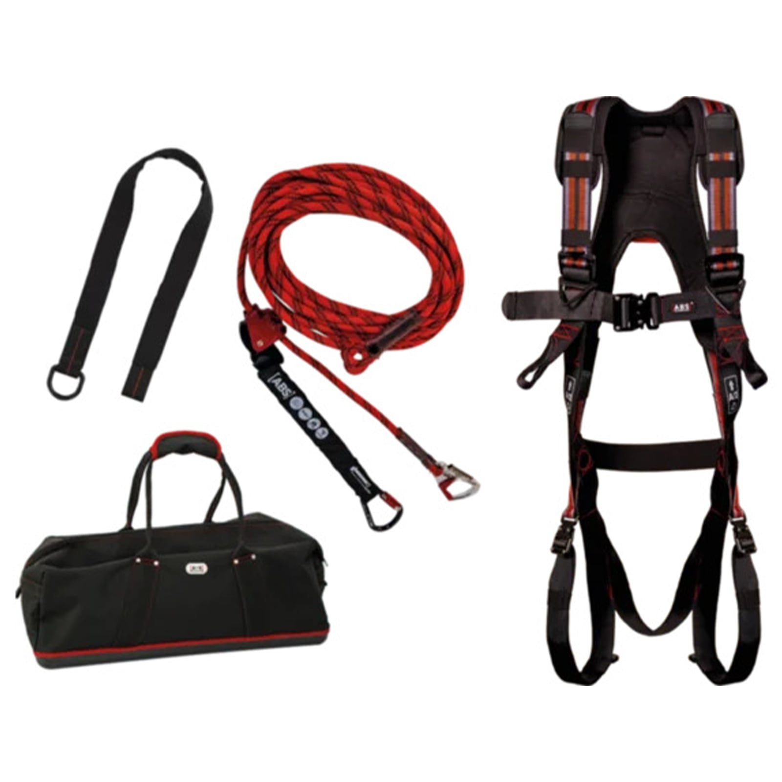 ABS Safety ABS PSA Ausrüstung Roofer Kit für Dachdecker Seillänge 10,0m PS-DD-SET-10-T