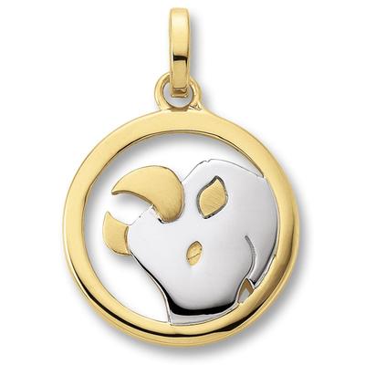 Kette mit Anhänger ONE ELEMENT "Stier Sternzeichen Anhänger aus 333 Gelbgold", gold, Halsketten, Damen, Gelbgold 333 Gold, Gelbgold 333, Gold