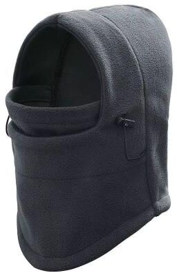 Inspired Finds Unisex Winter Fleece Balaclava Face Mask And Neck Warmer Hooded Cap gray Hood