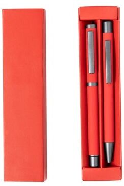 Set Stylos Publicitaires Personnalisés Bostit aluminium rouge