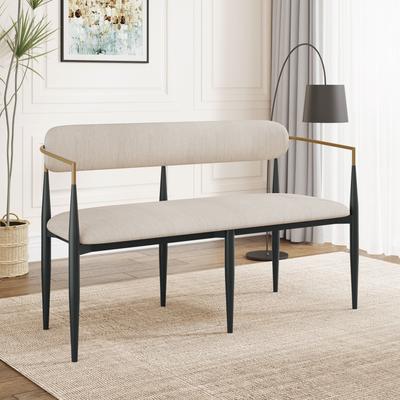 Christopher Knight Home - Elias Modern Metal Loveseat Settee with Elegant Upholstered Seating