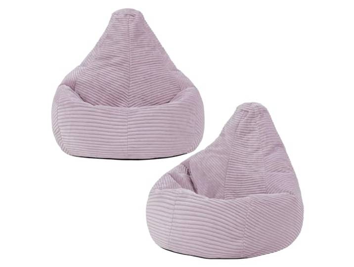 Icon Dalton Cord Sitzsack Kinder mit Füllung, 2er Pack, Lila