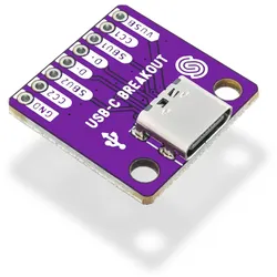 Soldered USB-C Buchse Breakout Board, THT-Pins