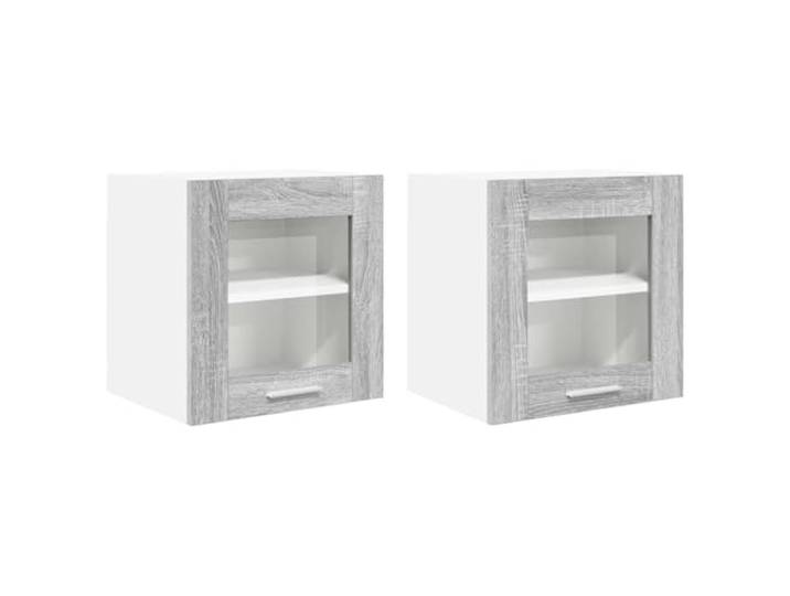 Tomostar 2 Stück Küchenoberschrank, Hängeschrank, Wandschrank, Küche mit Tür, 2 Stück, Sonoma-Grau, 40 x 31 x 40 cm