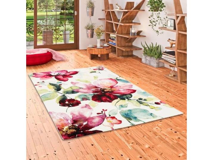 Tapis - PERGAMON - Brilliant - Motif fleurs roses - 140x200 cm - Moderne - Intérieur