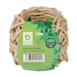 WIHEDÜ Kordel, Naturfaser, 2-fach 10m geschrumpft