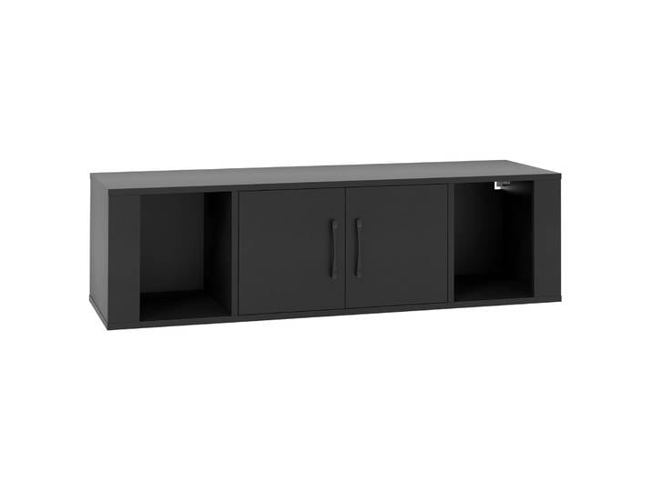 Meuble TV suspendu, meuble TV avec 4 compartiments et 2 portes, meuble bas pour téléviseur, meuble TV, mural, meuble multimédia