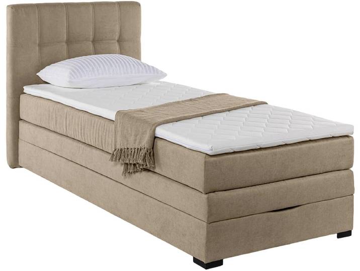 Kastenbett LINO beige 100x200cm halbfest