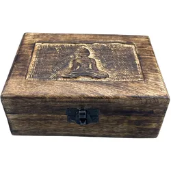 Medium Wooden Keepsake Box 15x10x6cm -  Buddha