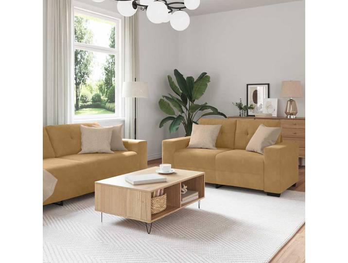 vidaXL Sofa Set 3 stk. Braun Samt