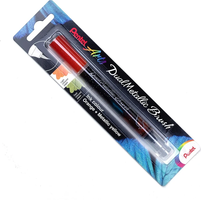 Pentel Dual Metallic Brush XGFH-DFX Brush-Pen orange, 1 St.