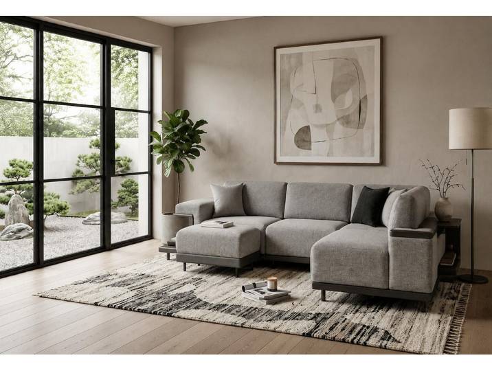 JVmoebel Wohnlandschaft Stilvolles Ecksofa L-Form für ein modernes Wohnambiente, 5 Teile, Made in Europa