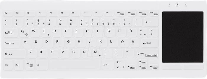 Active Key AK-C4412F kompakte versiegelte Hygiene Tastatur mit Touchpad, weiss, USB, DE Layout (AK-C4412F-GUS-W/GE)