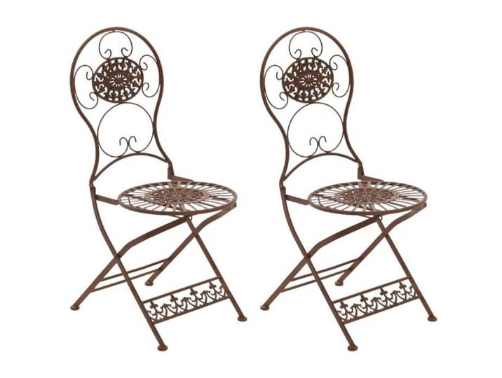 -CLP-Lot de 2 Chaises de jardin pliables Mani en fer forgé-Array