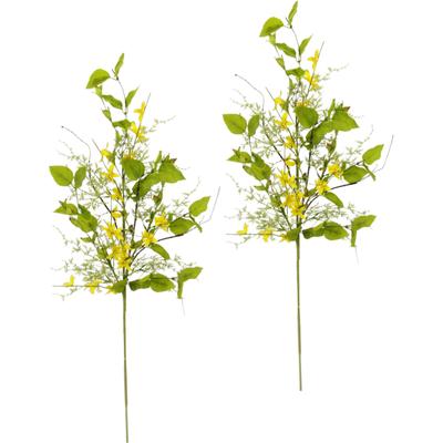 Kunstblume I.GE.A. "Forsythien-Mixed Zweig", gelb, B:30cm H:80cm, Obermaterial: 95% Polyester, 5% Kunststoff, Kunstpflanzen, 2er Set