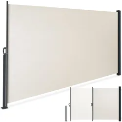 tectake® Seitenmarkise, 180 x 300 cm, Schutz vor Sonne und Wind, ausziehbar, mit Aufrollmechanismus