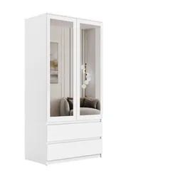 SCHRANK HANA SS-90 mit Spiegel Weiß