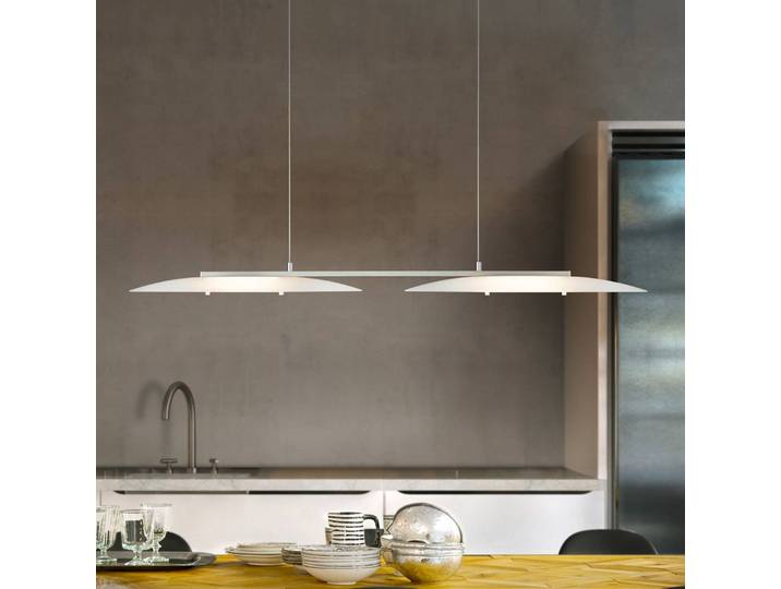 Helestra Hängelampe Sally, dimmbar, weiß / opal, für Wohn- / Esszimmer, Glas, Modern