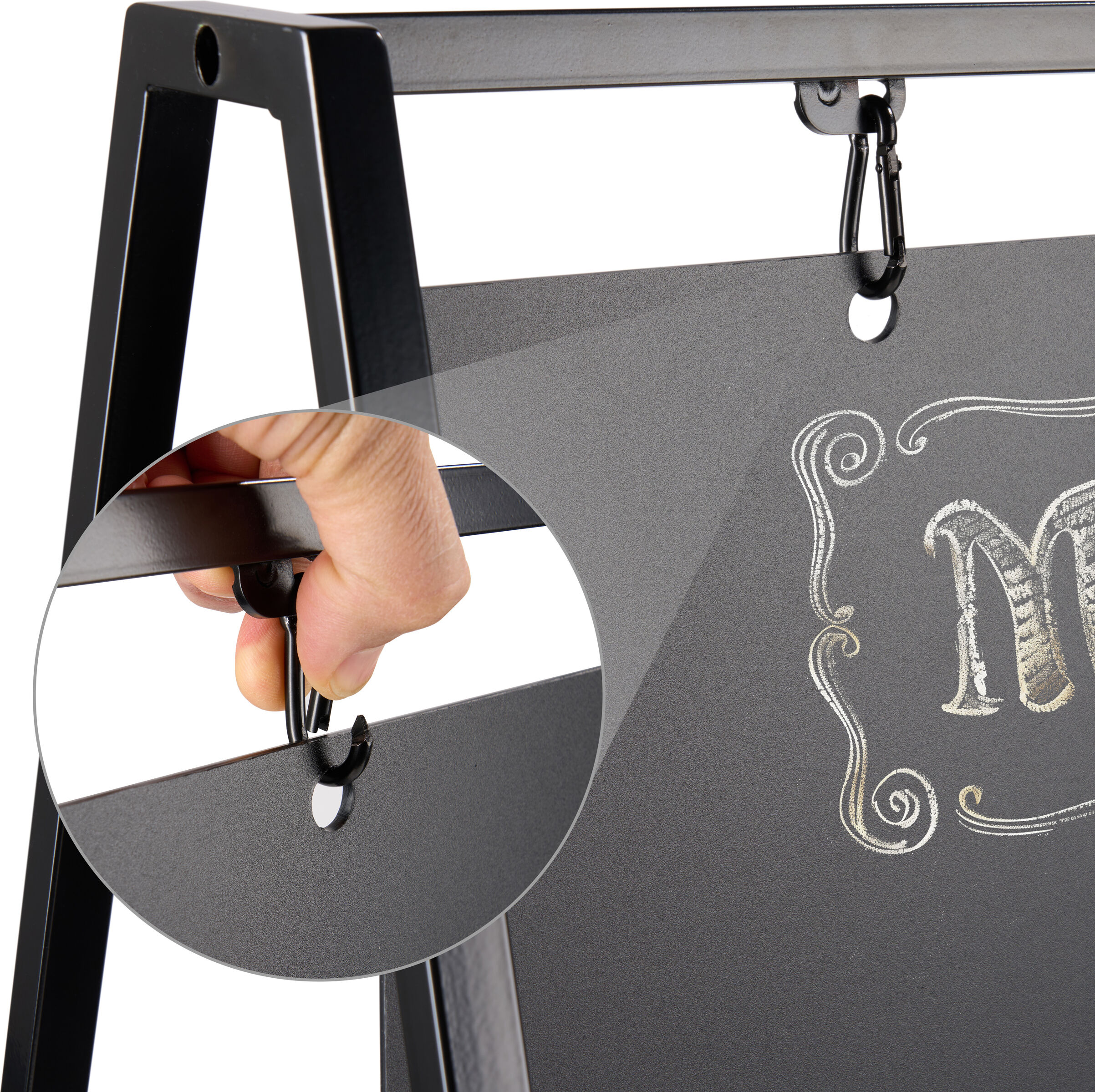 SPRINTIS 1 Cavalletto pubblicitario lavagna Swing, 50 x 70 cm, nero, acciaio, PP