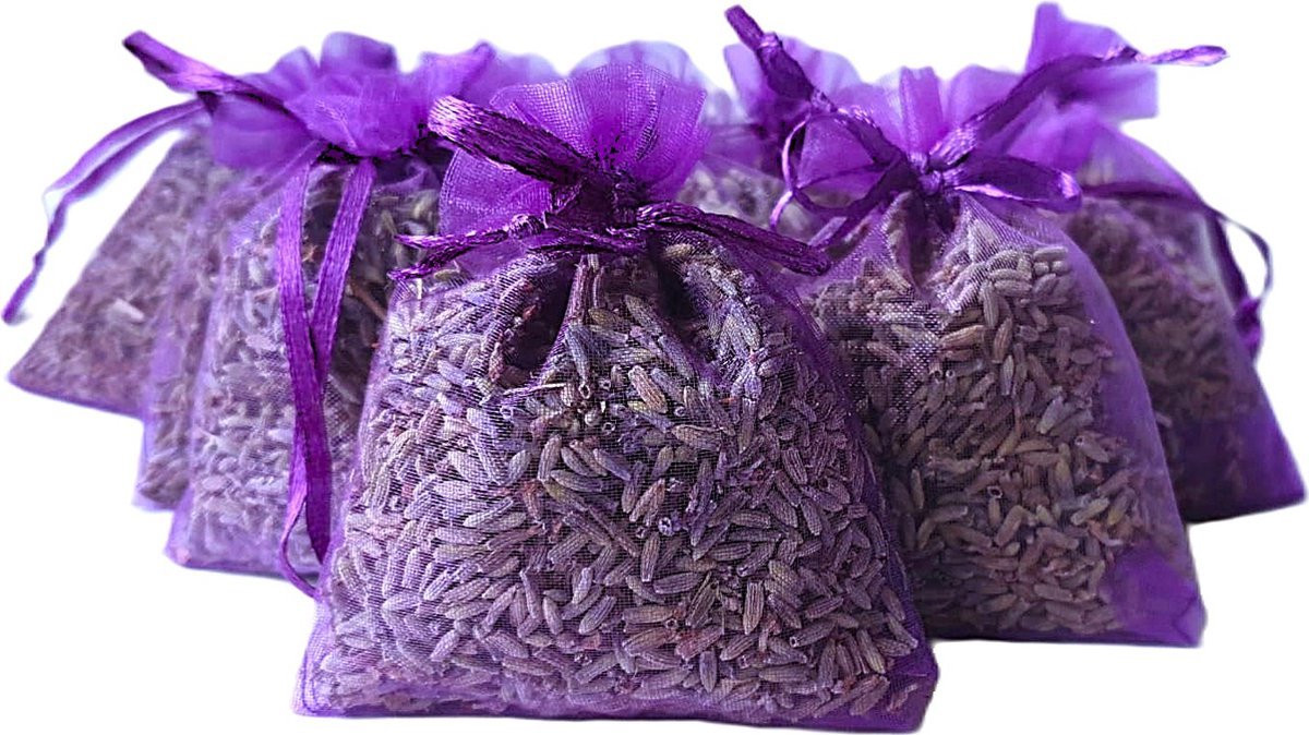 Bonheur de Provence Lavendel geurzakjes voor kledingkast - Paars - 10x6 gr - Biologische lavendel uit de Provence