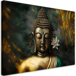 BILD AUF LEINWAND Buddha Zen Abstraktion 100x70cm