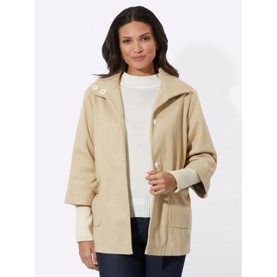Langjacke CLASSIC BASICS, Damen, Gr. 46, beige (champagner, beige, gestreift), 100% Polyester, gemustert, gestreift, Jacken Langjacke