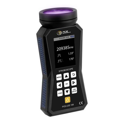 PCE Instruments UV Stroboskop PCE-LES 108UV-385 |8 UVA Hochleistungs-LEDs |390 nm |bis 300000 FPM |Genauigkeit 0,003%