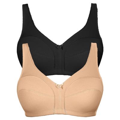 Soft-BH VIANIA "2er Pack Baumwoll Soft BH Basic", Damen, Gr. 75, Cup B, bunt (makeup schwarz), Obermaterial: 100% Baumwolle CO., BHs Soft-BH