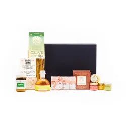 fein und kostbar Geschenkkorb, Box, 7-teilig, gefüllt mit mediterranen Spezialitäten