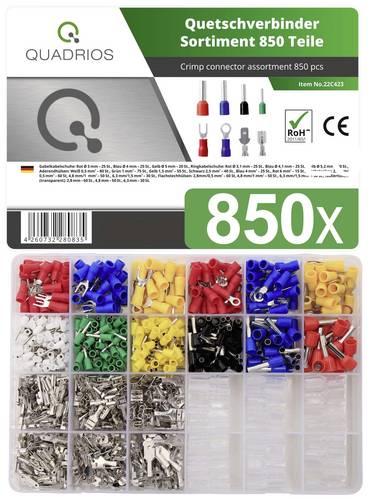Quadrios 22C423 Quetschverbinder-Sortiment 0.5mm² 6mm² Rot, Blau, Gelb, Grün, Weiß, Transparent 1 Set