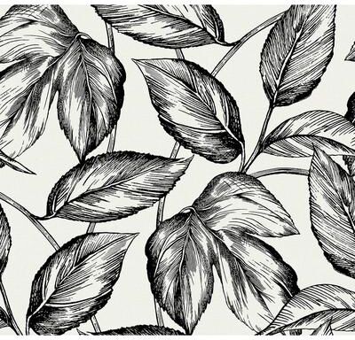 Seabrook Designs Beckett Sketched Leaves Unpasted Wallpaper