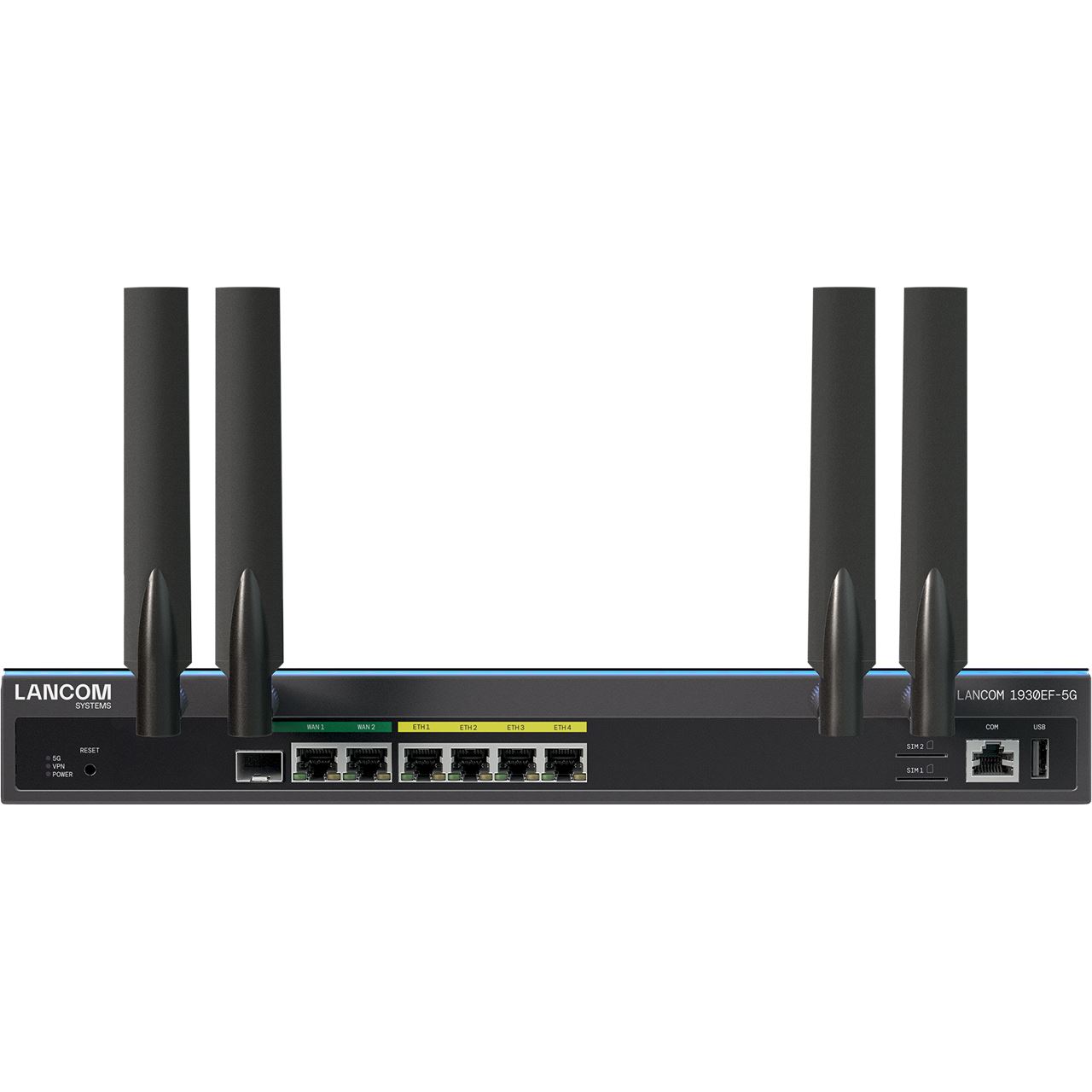 Lancom Multi-WAN SD-WAN Gateway mit 1x SFP/TP, 1x WAN-Ethernet, Dual-SIM 5G, Load Balancing, QoS, 64 ARF-Kontexte, IPSec-VPN (25 Kanäle / opt